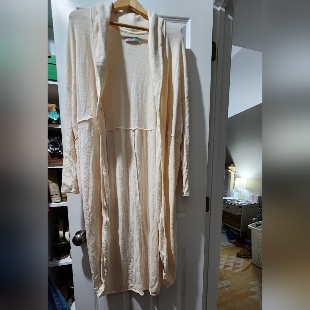 Free People Beach Long Open Front Cardigan Duster
